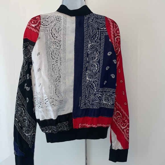 RP 4 LF handmade patchwork vintage bandana cotton bomber jacket small - Picture 5 of 8